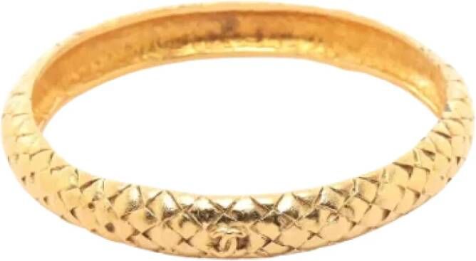 Chanel Vintage Pre owned Metal chanel jewelry , Geel, Dames