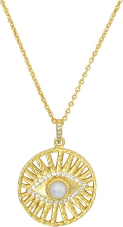 Dinari Jewels Pearl Eye Pendant , Geel, Dames