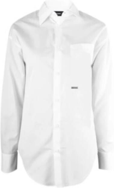 Dsquared2 DSQuared CLIC Collar Poplin Shirt , Wit, Heren