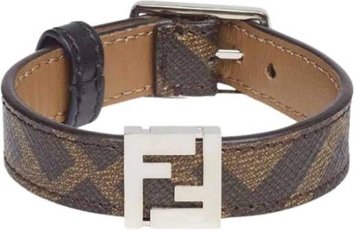 Fendi Bracciale FF C/Pu FF 1974 , Bruin, Heren