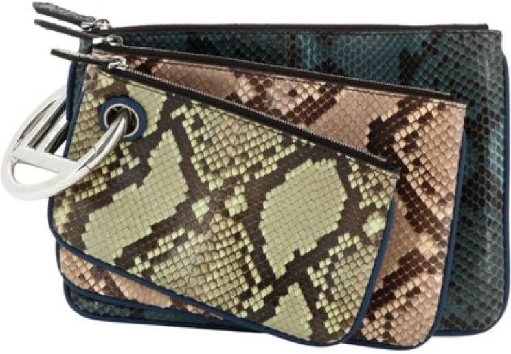 Fendi Vintage Voldoende Triplette en Python , Beige, Dames