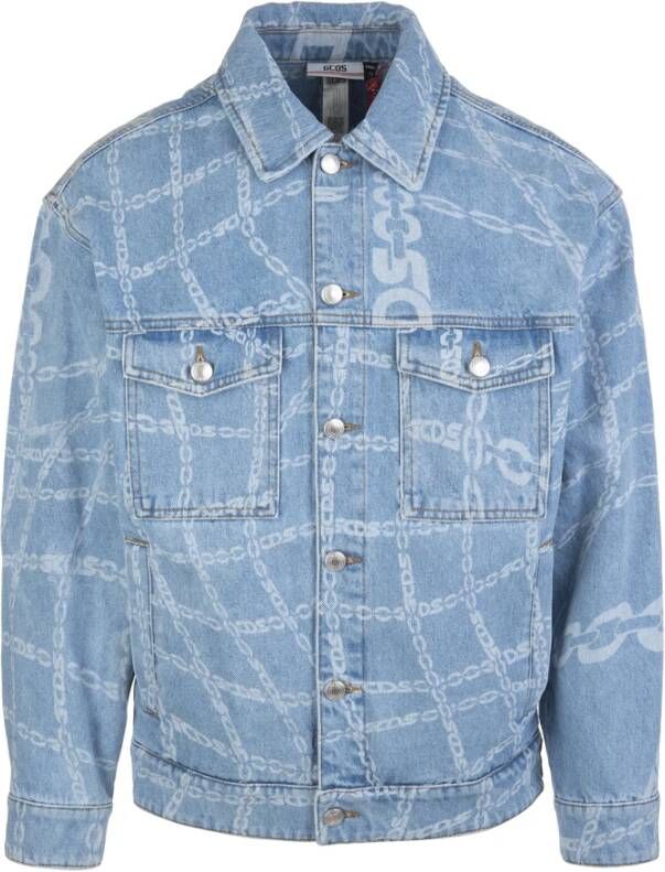 Gcds Ketting denimjack , Blauw, Heren