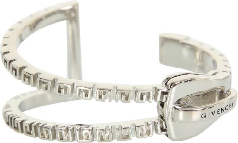 Givenchy rigide armband met G zip, geeft een glamoureuze aanraking aan de look , Grijs, Dames