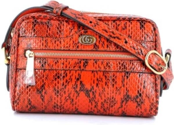 Gucci Vintage Voldoende slagtas in exotisch leer , Oranje, Dames
