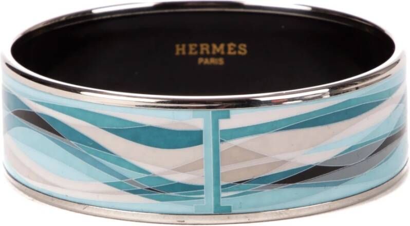 Hermès Vintage Enamel Bangle bracelet , Blauw, Dames