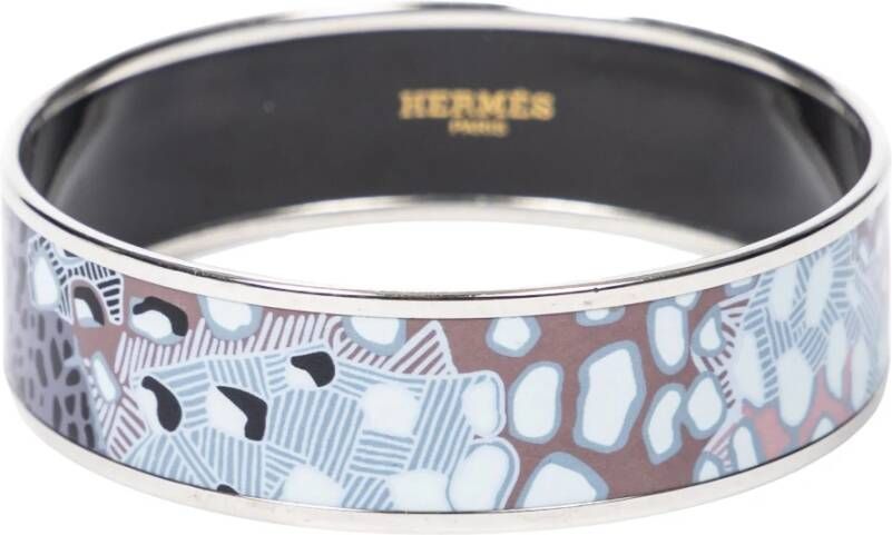 Hermès Vintage Enamel Bangle MM , Blauw, Dames