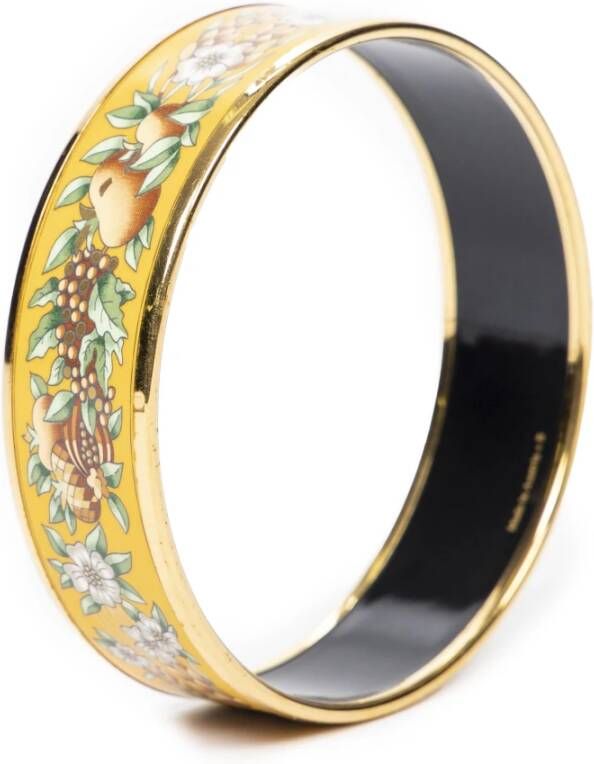 Hermès Vintage Enamel Bangle MM , Geel, Dames