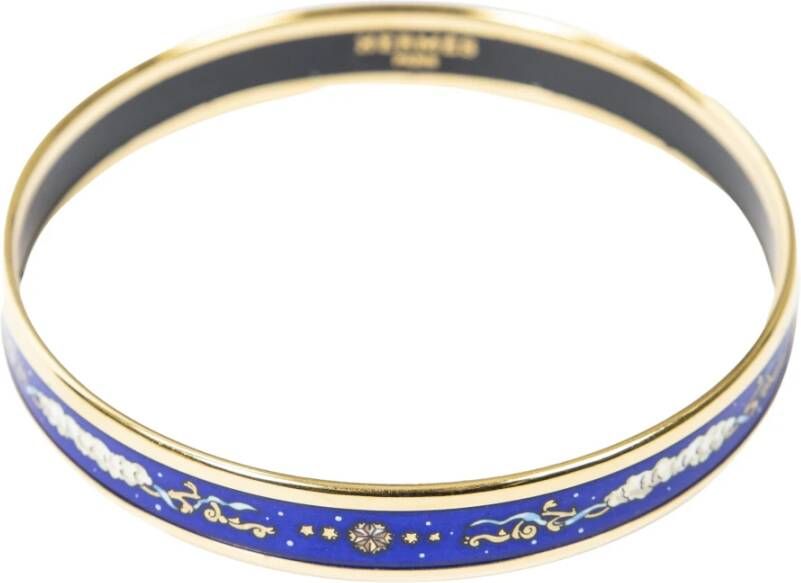 Hermès Vintage Enamel Bangle PM , Blauw, Dames