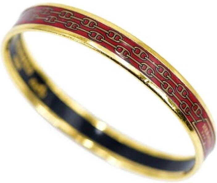 Hermès Vintage Tweedehands metalen armband , Rood, Dames