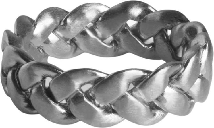 Jane Kønig Grote gevlochten ring, sterling zilver , Grijs, Dames