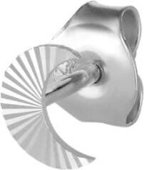 Jane Kønig Reflectie halfmoon stud, sterling zilver enkele oorbel , Grijs, Dames