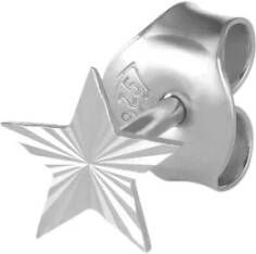 Jane Kønig Reflection Star Stud, Sterling Silver enkele oorbel , Grijs, Dames