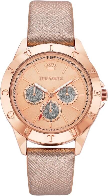 Juicy Couture Roségouden vrouwen horloges , Beige, Unisex