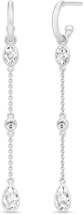 Julie Sandlau Fiona druppel mini hoepels , Grijs, Dames