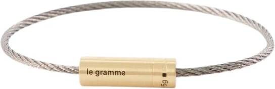 Le Gramme Kabelarmband le 6g in goud/zwart zilver , Geel, Heren