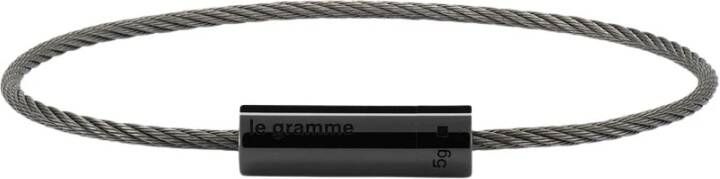 Le Gramme LE 5G kabelarmband in zwart gepolijst keramiek , Grijs, Heren