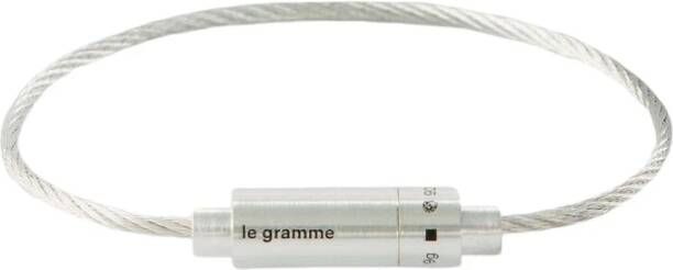 Le Gramme Le 9g drievoudige kabelarmband in geborsteld zilver , Grijs, Heren