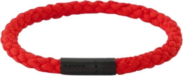 Le Gramme Orlebar Brown X le 5g kabelarmband in zwart/geborsteld rood titanium , Rood, Heren