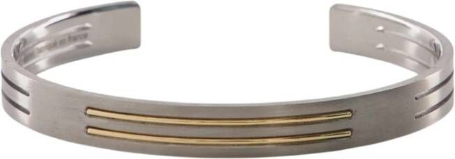 Le Gramme Ponstige lintarmband le 9g in titanium/goud , Grijs, Heren