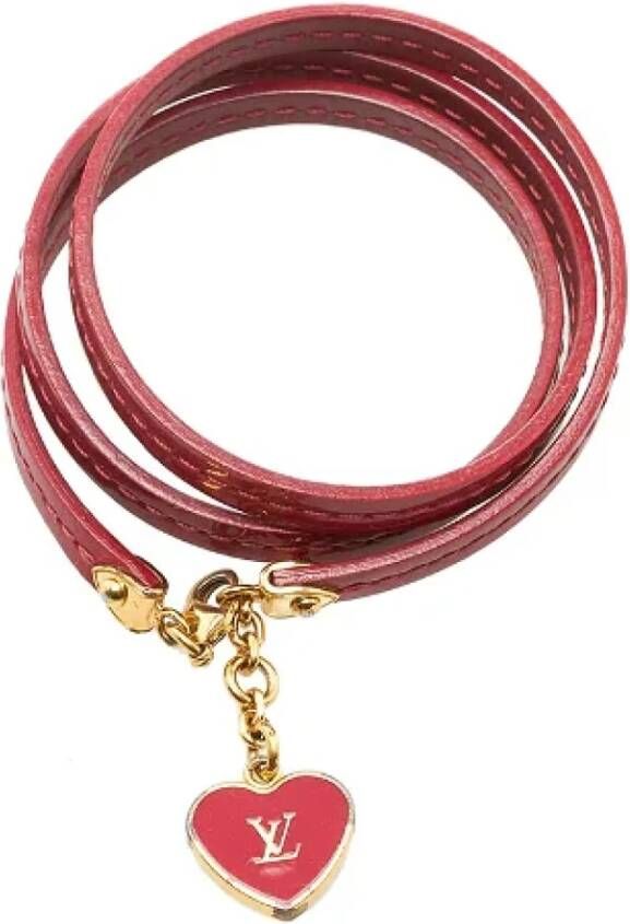 Louis Vuitton Vintage Pre owned Leather bracelets , Rood, Dames