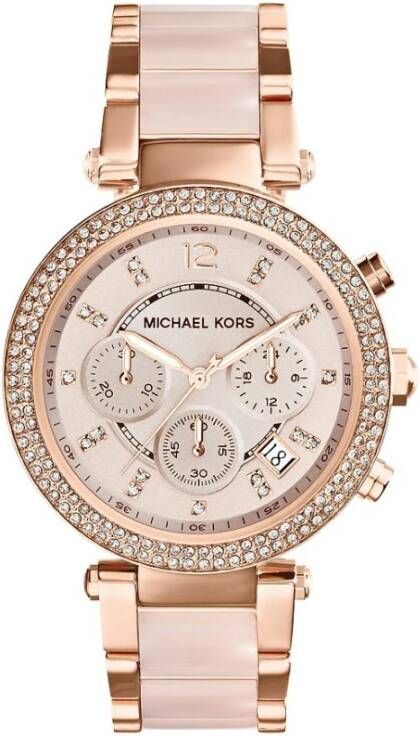 Michael Kors Dameskijk Pink Dial Steel, Mk5896 , Roze, Dames