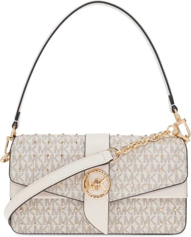 Michael Kors Greenwich skulderveske , Beige, Dames