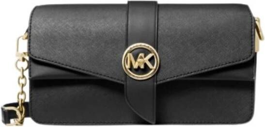 Michael Kors Schoudertas Greenwich Medium Convertible Shoulder Zwart