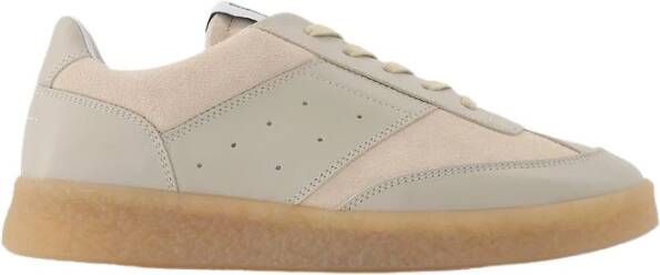 MM6 Maison Margiela 6 Court Sneaker in Beige Leather , Beige, Dames