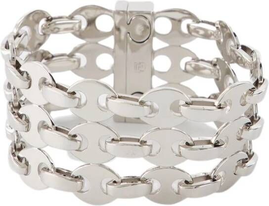 Paco Rabanne Acht nano 3row armband, verzilverd , Grijs, Dames