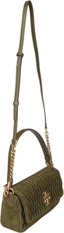 TORY BURCH Kira Small Suede Ruched 139631 325 1 , Groen, Dames