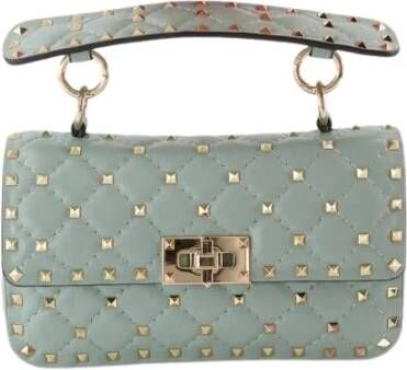 Valentino Garavani Rockstud Se Small Hobo Bag - Blue Leather , Blauw, Dames