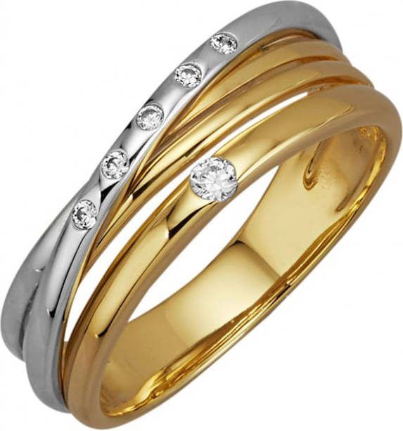 AMY VERMONT Damesring met diamanten Geelgoudkleur