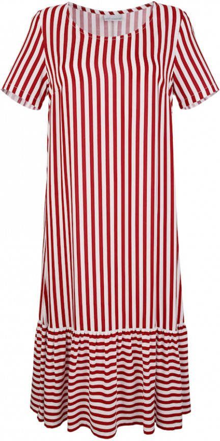 AMY VERMONT Jurk met aangezette volant Rood/Wit