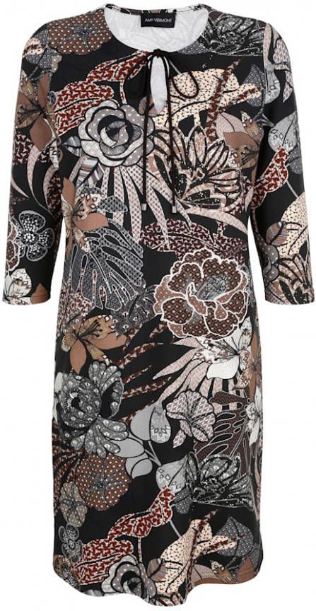 AMY VERMONT Jurk met bloemenprint Zwart/Taupe