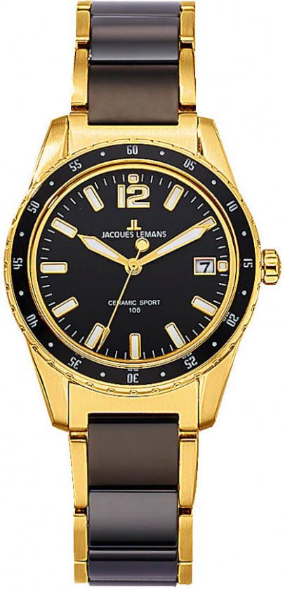 Jacques Lemans Dameshorloge Geelgoudkleur/Zwart