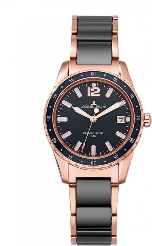 Jacques Lemans Dameshorloge Roze/Donkerblauw