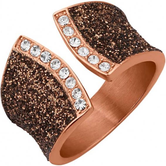 Jacques Lemans Damesring met subtiele glans Bruin