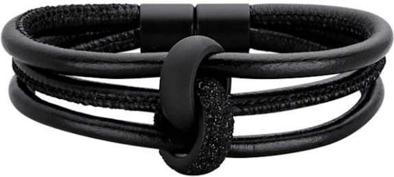 Jacques Lemans Leren armband La Passion Zwart