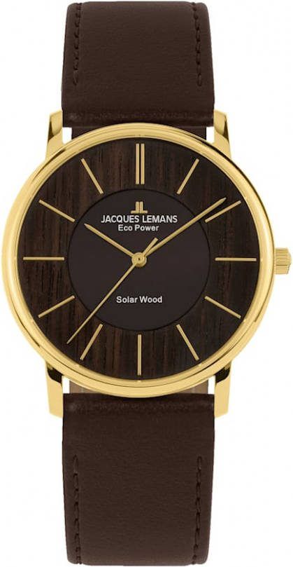 Jacques Lemans Solardameshorloge Serie Eco Power, collectie Classic, 1 2106B Bruin