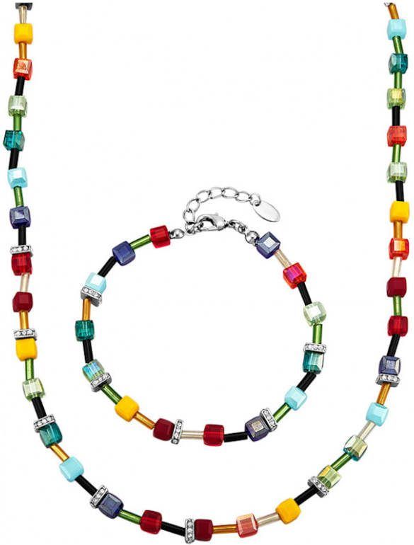 KLiNGEL 2 delige sieradenset met multicolor kristallen Multicolor