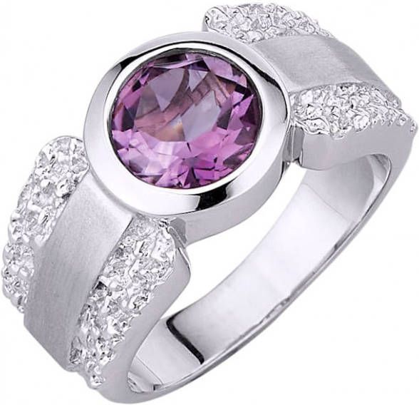 MONA Damesring met 1 amethist Paars