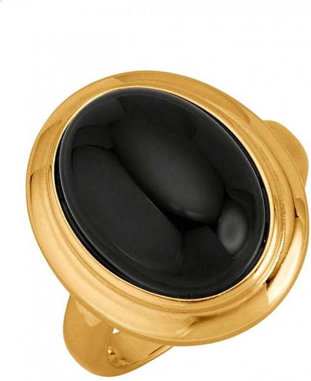 MONA Damesring met 1 onyx Goudkleur