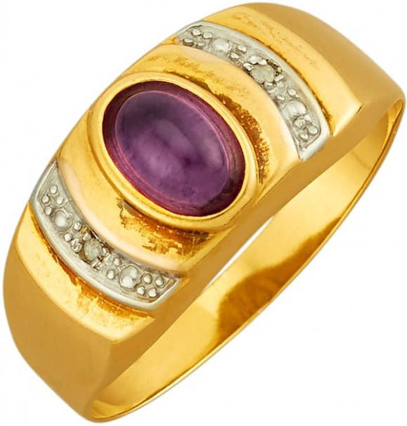 MONA Damesring met amethist cabochon Paars