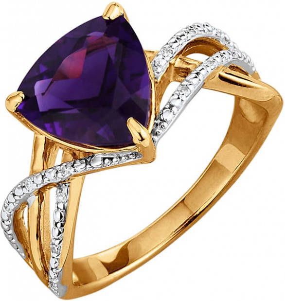 MONA Damesring met amethist en diamanten Paars