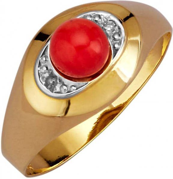 MONA Damesring met diamanten Rood