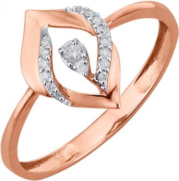 MONA Damesring met diamanten Roodgoudkleur