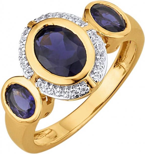 MONA Damesring Met iolieten en wittopazen Paars/Wit