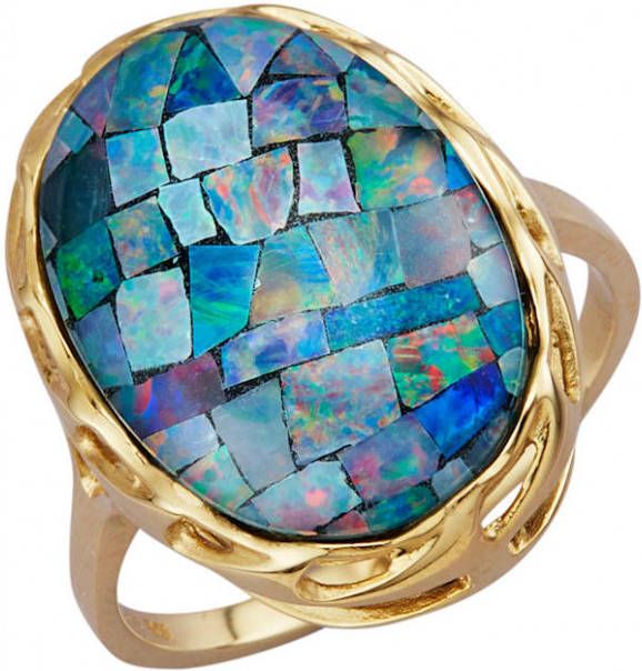 KLiNGEL Damesring met mozaïekopaal Multicolor