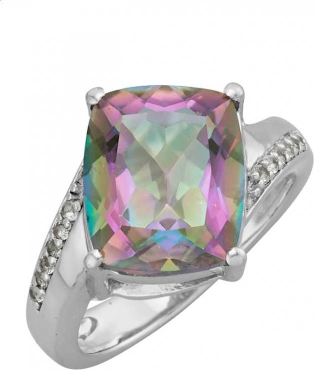 MONA Damesring met Mystic kwarts en wittopazen Multicolor