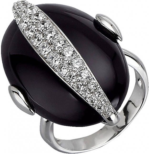 MONA Damesring met obsidiaan Zwart